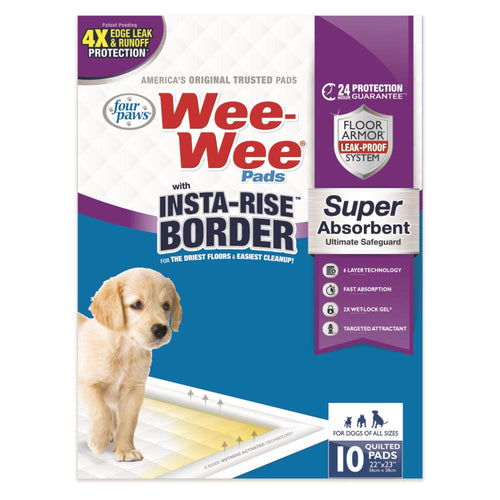 Four Paws Inc Wee-Wee® Super Absorbent Pads With Insta-Rise® Border (10 Count)