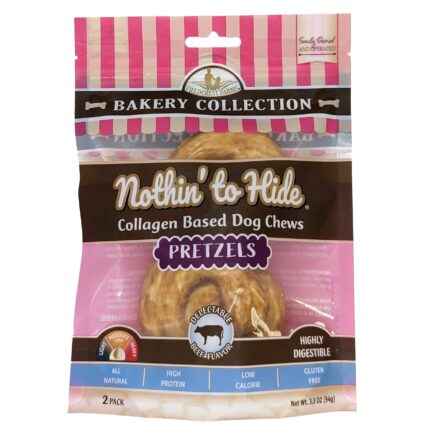 Nothin’ To Hide Bakery Medium Pretzel Beef Dog Treat (Medium - 3″ 2Pk)