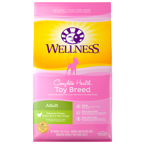 Wellness Toy Breed Complete Health Adult Deboned Chicken, Brown Rice & Peas Recipe Dry Dog Food