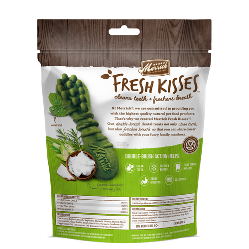 Merrick Fresh Kisses Grain Free Coconut Oil and Botanicals Large Dental Dog Treats