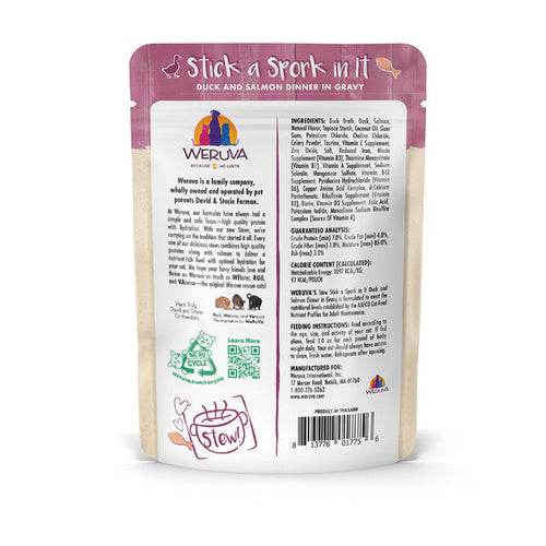 Weruva Cat Stew! Stick a Spork in It Duck & Salmon Dinner in Gravy Wet Cat Food (3.0 Oz - 12pk)