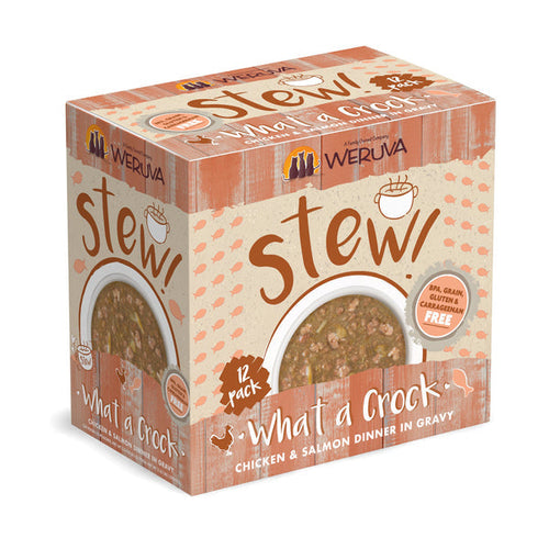 Weruva Cat Stew! What a Crock Chicken & Salmon Dinner in Gravy Cat Food (3.0 Oz - 12pk)