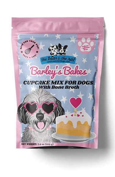 The Bear & The Rat Barley's Bakes Cupcake Mix Bone Broth Flavor for Dogs