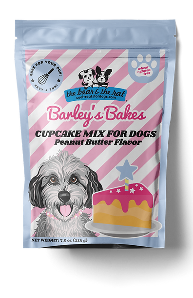 The Bear & The Rat Barley's Bakes Cupcake Mix Peanut Butter Flavor for Dogs (7.5 oz)