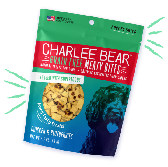 Charlee Bear Grain Free Meaty Bites Chicken & Blueberries (2.5oz)