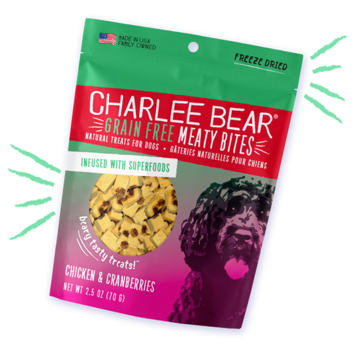 Charlee Bear Grain Free Meaty Bites Chicken & Cranberries (2.5oz)