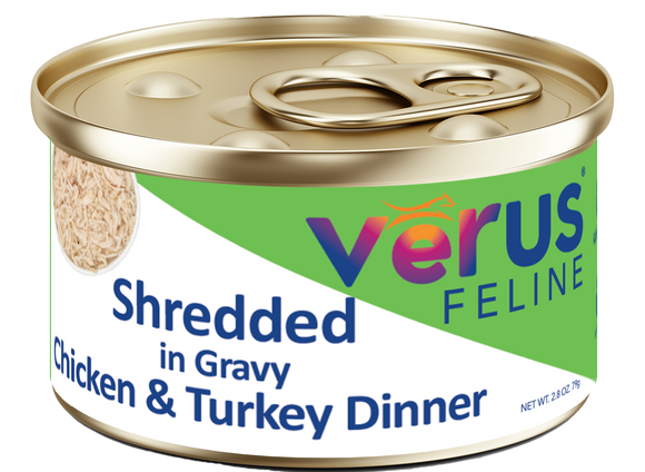 VēRUS Feline Shredded in Gravy Chicken & Turkey Dinner