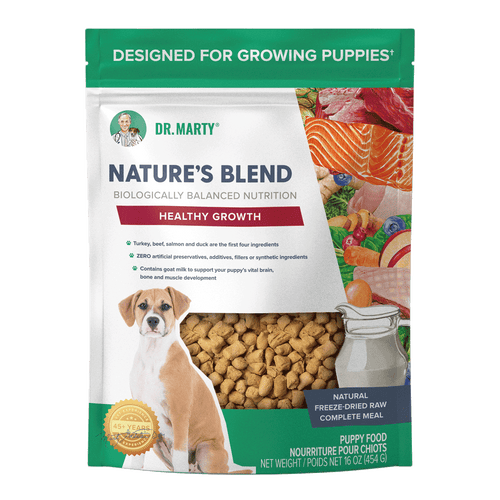 Dr. Marty Nature’s Blend Healthy Growth Premium Freeze-Dried Raw Puppy Food Designed For Growing Puppies (16-oz)