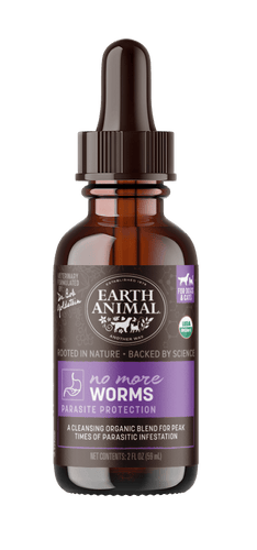 Earth Animal Apothecary No More Worms Organic Herbal Liquid Digestive Supplement For Dogs & Cats