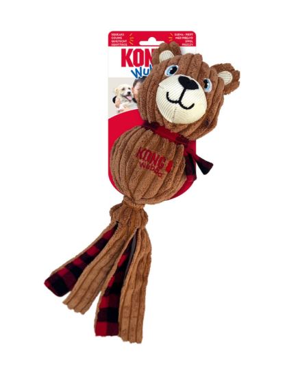 KONG Holiday Wubba Corduroy Bear Dog Toy (Large)