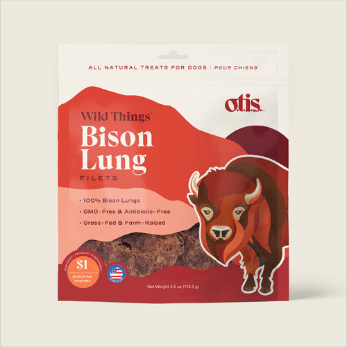 Otis WILD THINGS  Bison Lung  Filets Dog Treats (4 Oz)