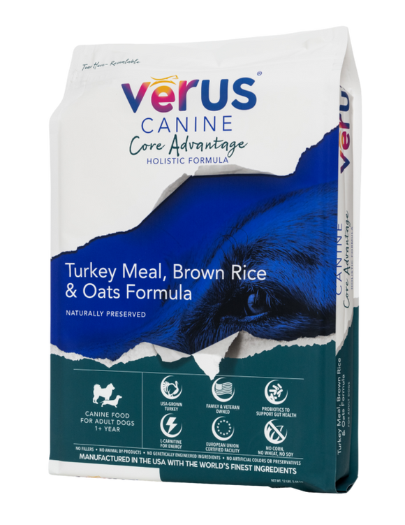 VēRUS Canine Core Advantage Turkey Meal, Brown Rice & Oats Holistic Formula Dog Food (25 lb)