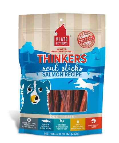 Plato Thinkers Salmon Meat Stick Dog Treats