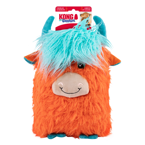 KONG Comfort Jumbo Highland Cow Assorted Dog Toy