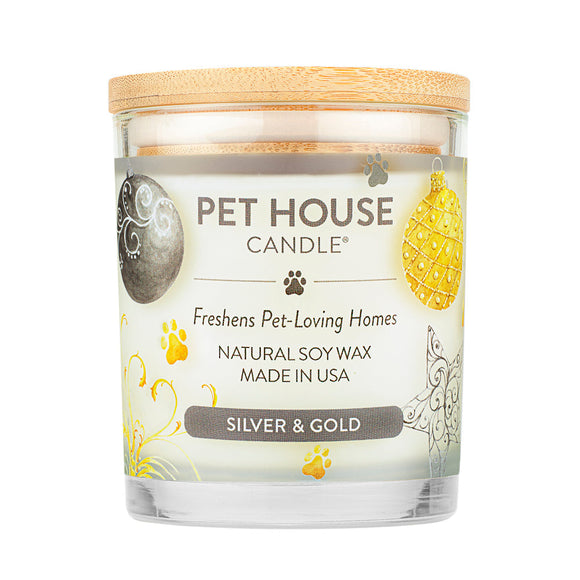 Pet House Silver & Gold Candle (9 oz)