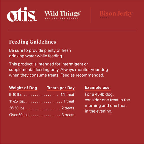 Otis WILD THINGS  Bison Jerky  Dog Treats (4 Oz)