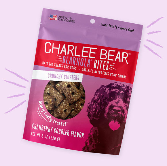 Charlee Bear Bearnola Bites Cranberry Cobbler Flavor Treats for Dogs (8 oz)