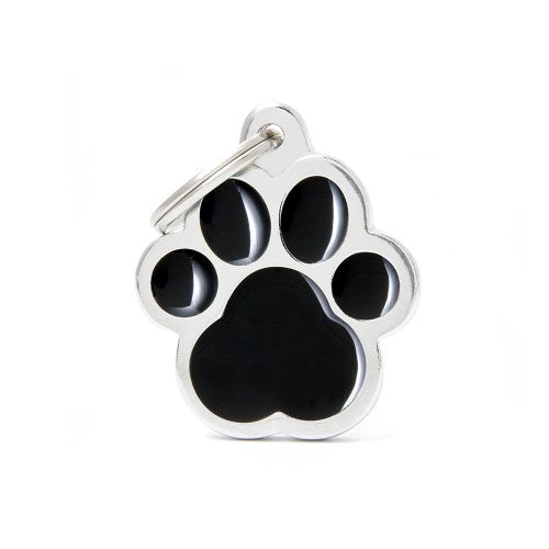 MyFamily Classic Big Black Paw ID Tag