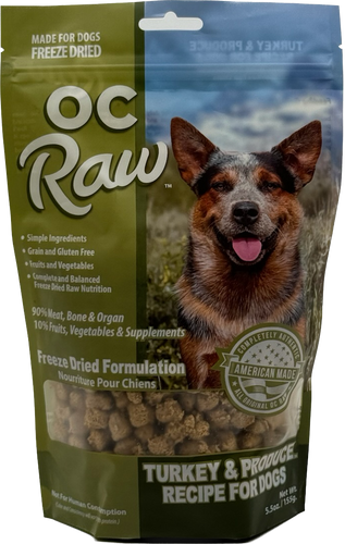 OC Raw Freeze Dried Meaty Rox Turkey & Produce