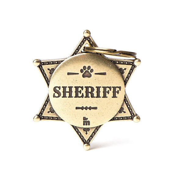 MyFamily Bronx Sheriff's Star ID Tag in English Brass (Oro)