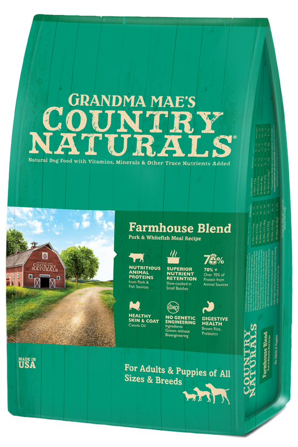 Grandma Mae's Country Naturals FarmHouse Blend Pork & Fish Entrée Dry Dog Food
