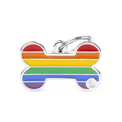 MyFamily Rainbow Big Bone ID Tag (Multi)