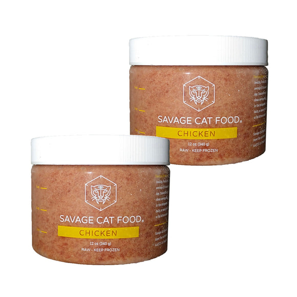 Savage Cat Two Small Chicken Tubs (12 Oz Tub - Two Small)