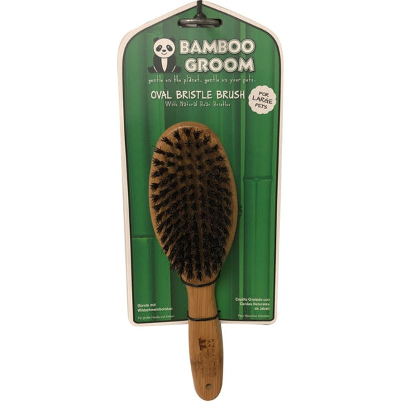 BAMBOO GROOM OVAL BOAR BRISTLE BRUSH