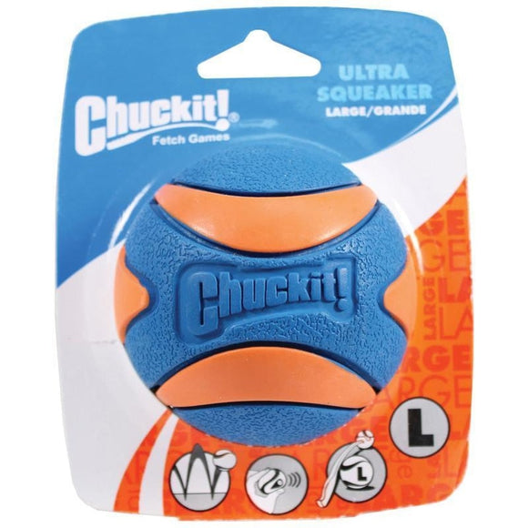 CHUCKIT! ULTRA SQUEAKER BALL (LG, BLUE)