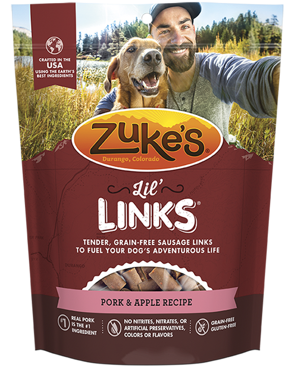 Zukes Lil' Links Grain Free Pork and Apple Recipe for Dogs