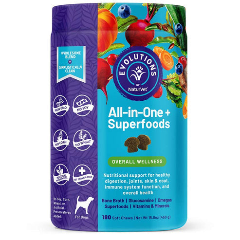 NaturVet Evolutions - All-in-one + Superfoods Soft Chews (180 Soft Chews)