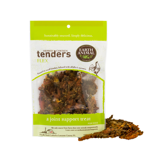 Earth Animal Flex Herbed Chicken Tenders Joint Support Treats for Dogs
