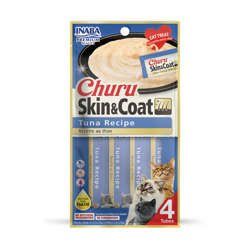 Inaba Churu Skin & Coat Tuna Recipe Cat Treats (2.0 Oz)
