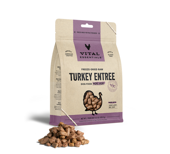 Vital Essentials Freeze-Dried Raw Turkey Entrée Mini Nibs Dog Food