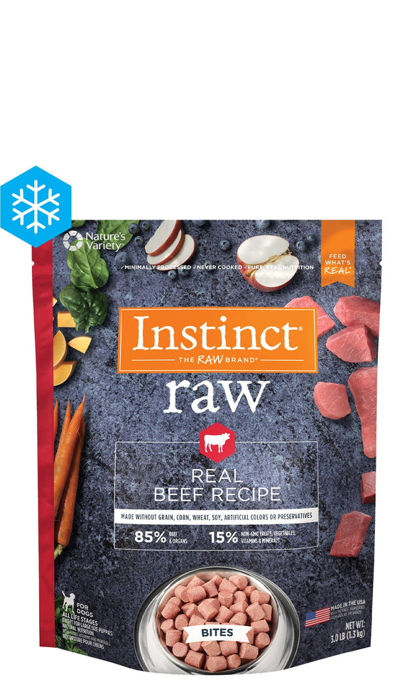 Instinct Raw Frozen Bites Real Beef Recipe