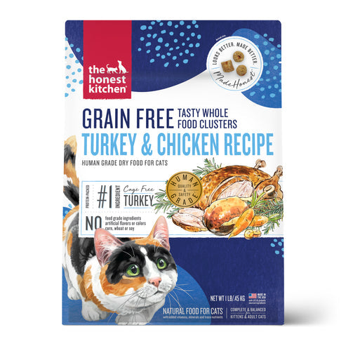 The Honest Kitchen Grain Free Turkey & Chicken Clusters Dry Cat Food